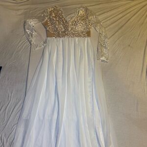 Vintage Elegant White Lace Dress